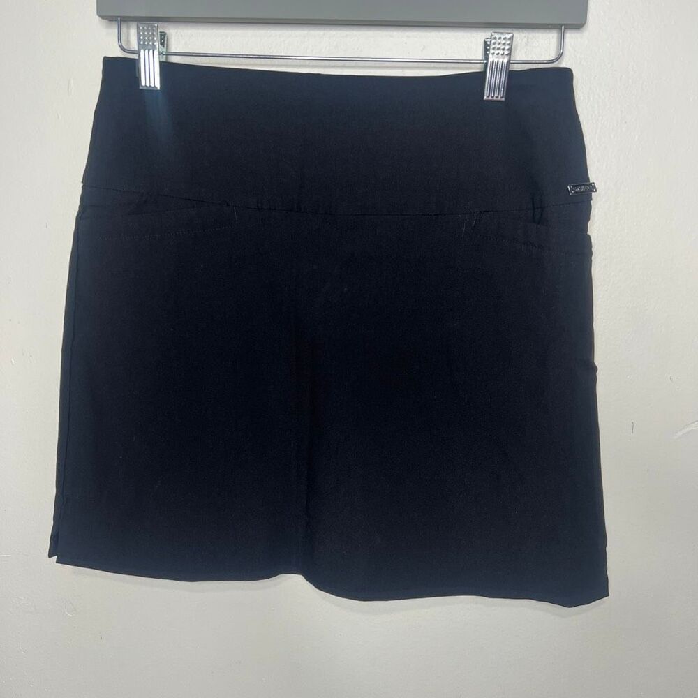 S.C. & Co. Black Stretch Mini Skirt SKort Sz M Stretch Comfort Tummy Control